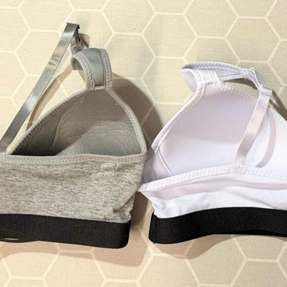 TWO NWOT Zone Pro Sports Bras - Grey and White, SIZE LARGE - Picture 7 of 9